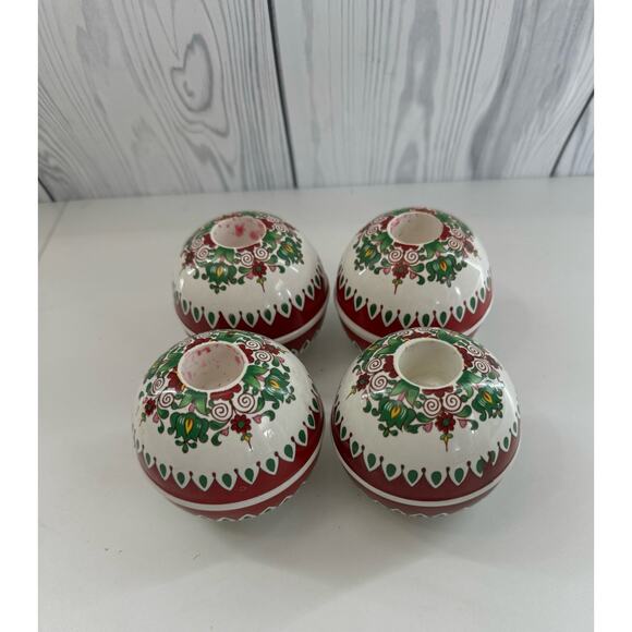 Set of 4 Vintage MCM Takahashi San Francisco Candle Holder Christmas (READ) - Picture 1 of 9